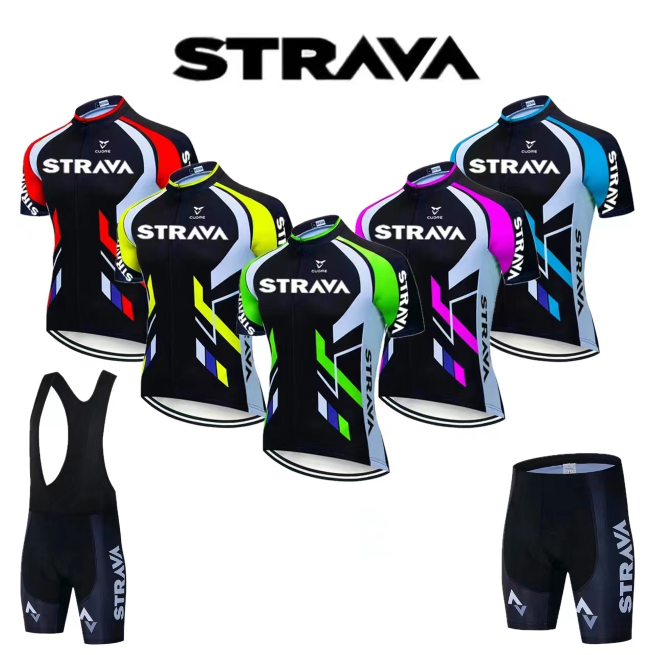 Strava Bike Jersey Set Summer  - Mountain Biking Overalls のレビューと価格