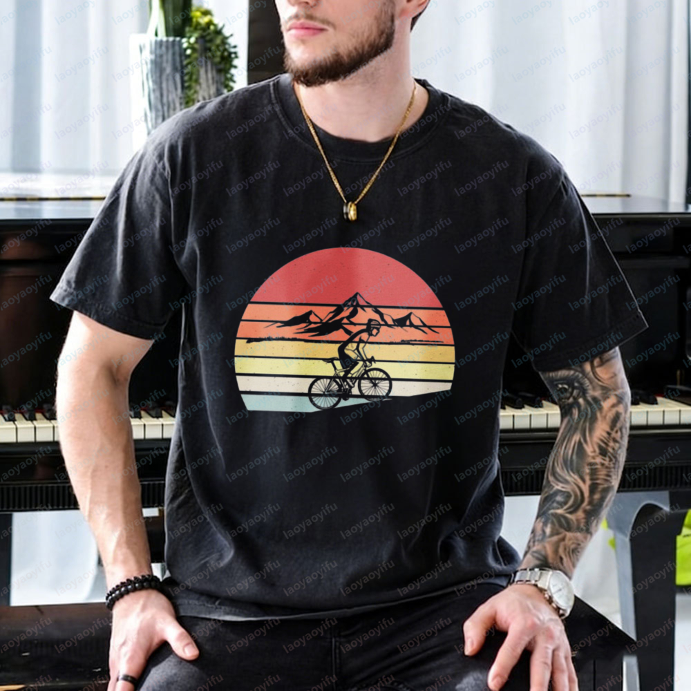 Road Cycling Cotton Tee Retro  - Mountain Biking Gear For Men のレビューと価格