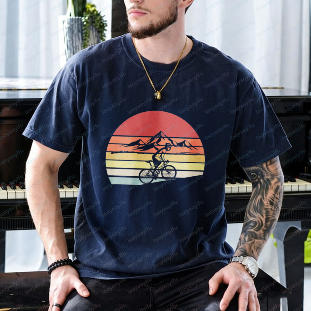Road Cycling Cotton Tee Retro  - Mountain Biking Gear For Men のレビューと価格