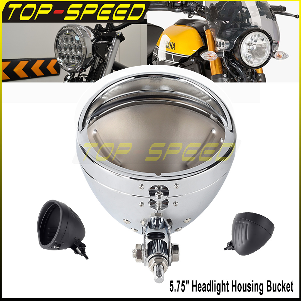 Black/Chrome Motorcycle Headla - Mountain Biking Shop のレビューと価格